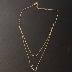 Elegant C 14k Gold Layered Necklace